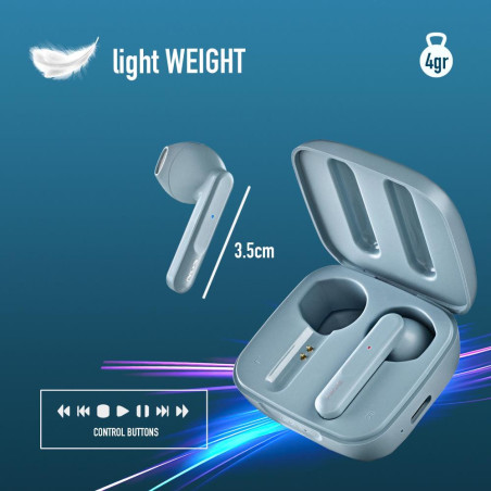 Bluetooth earbuds NGS Artica Move Rain – Blue