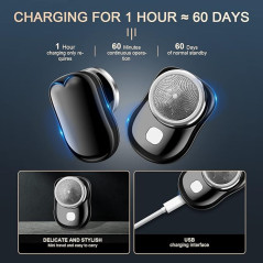 Silver ECO LCD mini shaver | Smarty Paris