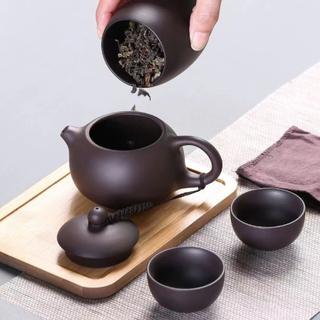 Service à thé portable ECO – Théière, 4 tasses, coffret