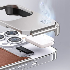 Brown Magnetic Aluminum Leather Case | Smarty