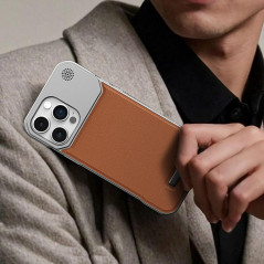 Brown Magnetic Aluminum Leather Case | Smarty