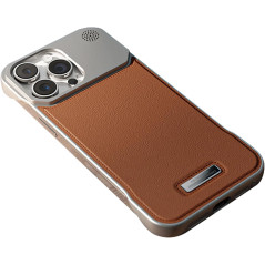 Brown Magnetic Aluminum Leather Case | Smarty