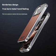 Brown Magnetic Aluminum Leather Case | Smarty