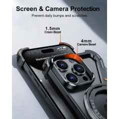 Coque iPhone MagSafe support rotatif métal | Smarty