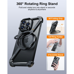 Coque iPhone MagSafe support rotatif métal | Smarty