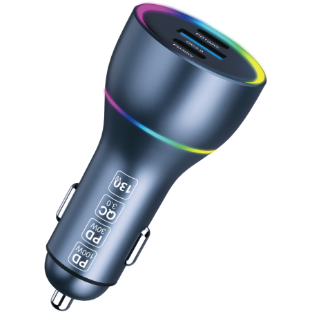 Chargeur voiture XSSIVE XSS-CC44 – 130W, USB-C + USB