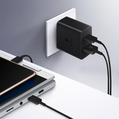 Samsung Chargeur secteur EP-TA220 – USB-C + USB 35W Noir