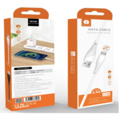 Câble USB Lightning WUW X196 1 m Blanc | Smarty