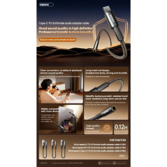 Câble Lightning jack 3,5 REMAX C22 Noir | Smarty