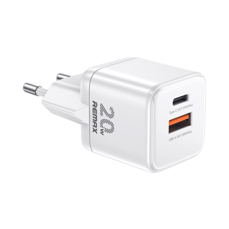 Chargeur REMAX Kings Series CA-18 – 20W USB-A + USB-C Blanc