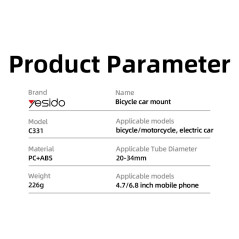 Support moto Yesido C331 étanche noir | Smarty