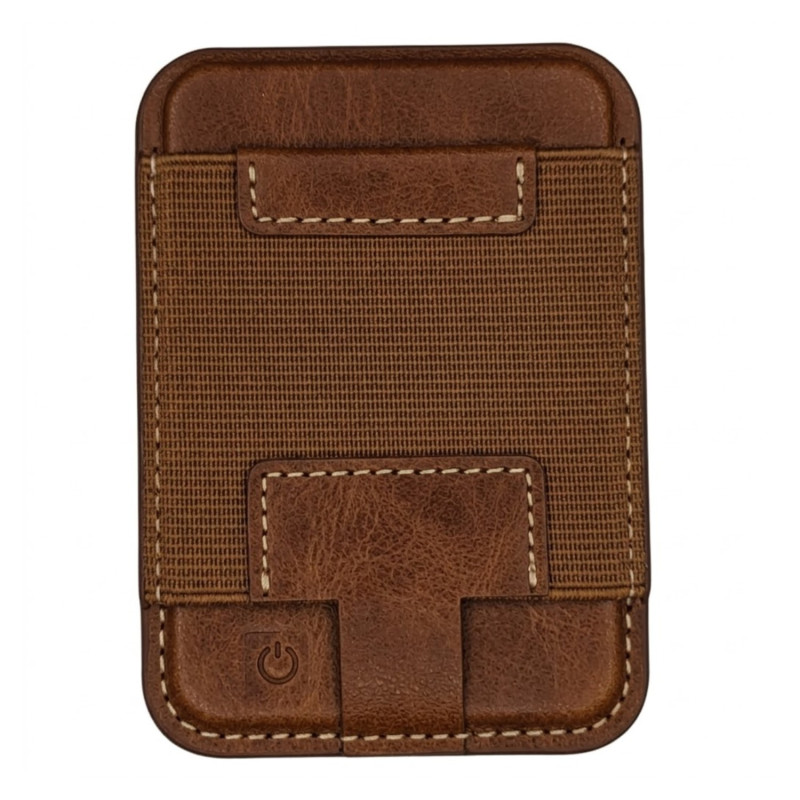 Portefeuille cuir 2-en-1 Micflip P064 – Compatible Apple Find My Marron