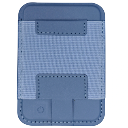 Portefeuille cuir 2-en-1 Micflip P064 – localisateur magnétique compatible Localiser d'Apple, Bleu
