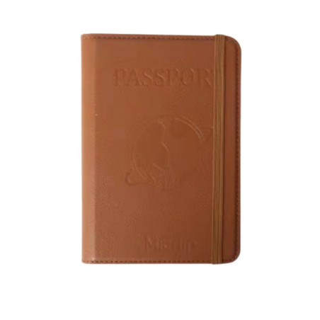 Leather Passport Cover Micflip PPK02 – Integrated Tracker compatible with Apple Find My, Brown