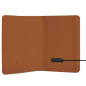 Leather Passport Cover Micflip PPK02 – Integrated Tracker compatible with Apple Find My, Brown