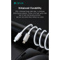Câble USB-C vers USB-C Devia Extreme Speed – nylon tressé, PD 60W 3A 1,5 m, Blanc