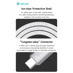 Câble USB-C Devia 60W tressé 1,5 m | Smarty