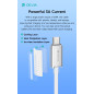 Câble USB-C vers USB-C Devia Extreme Speed – nylon tressé, PD 60W 3A 1,5 m, Blanc