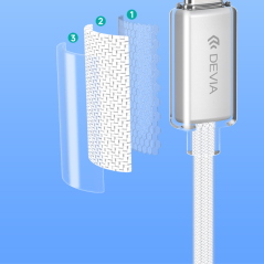 Câble Devia USB-C 60W 1,5 m Blanc | Smarty