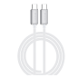 Câble Devia Extra Durability USB-C vers USB-C – nylon tressé 60W 3A 1,5 m Blanc, version d'exposition