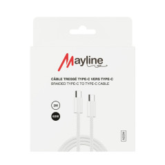 Câble Mayline USB-C vers USB-C 60W 2 m | Smarty