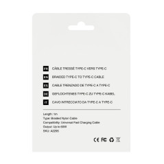 Mayline USB-C 60W Cable 1m iPhone/Samsung | Smarty