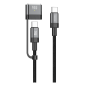 Câble de charge XSSIVE XSS-CC-MS – 2-en-1 USB-C/USB-C magnétique Gen3 2 m noir