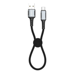 Câble tressé USB-A vers USB-C XSSIVE XSS-BR-AC-B – 18W 30 cm Noir