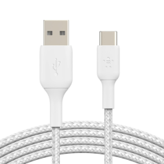 Belkin Câble tressé USB-A vers USB-C CAB002bt0MWH – 0,15 m Blanc