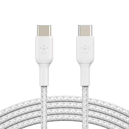 Belkin Câble tressé USB-C vers USB-C CAB004bt2MWH – 2 m Blanc