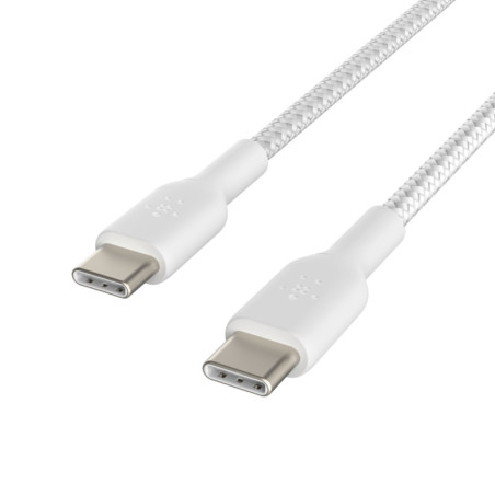 Belkin Câble tressé USB-C vers USB-C CAB004bt2MWH – 2 m Blanc