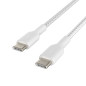 Belkin Câble tressé USB-C vers USB-C CAB004bt2MWH – 2 m Blanc