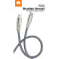 Câble Type-C vers Lightning nylon tressé WUW X202 – 27 W, Noir Câble Type-C vers Lightning nylon tressé WUW X202 – 27 W, Noir