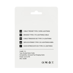 Câble Mayline USB-C vers Lightning 27W 1 m | Smarty