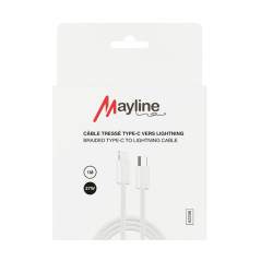 Câble Mayline USB-C vers Lightning 27W – nylon tressé 1 m