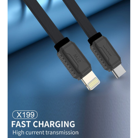Cable WUW X199 – USB-C to Lightning 27W Black