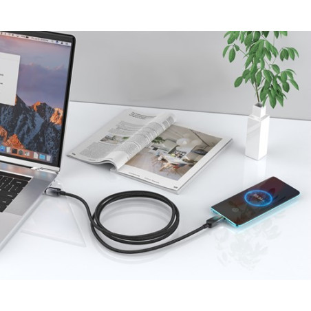 Câble de charge XSSIVE XSS-BRDIG1MCC – USB-C vers USB-C 1 m avec écran