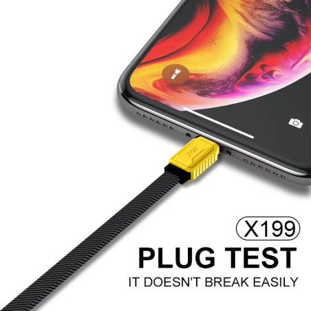 USB-C to Lightning Cable WUW X199 – Yellow, 27W
