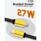 Câble USB-C vers Lightning WUW X199 – Jaune, 27 W