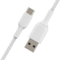 Belkin Braided USB-A to USB-C Cable CAB002bt2MWH – 2m White Belkin Braided USB-A to USB-C Cable CAB002bt2MWH – 2m White