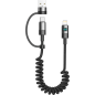 2-in-1 Charging Cable XSSIVE XSS-SC-LCA – Lightning/USB-C and USB-A 1.5m Black