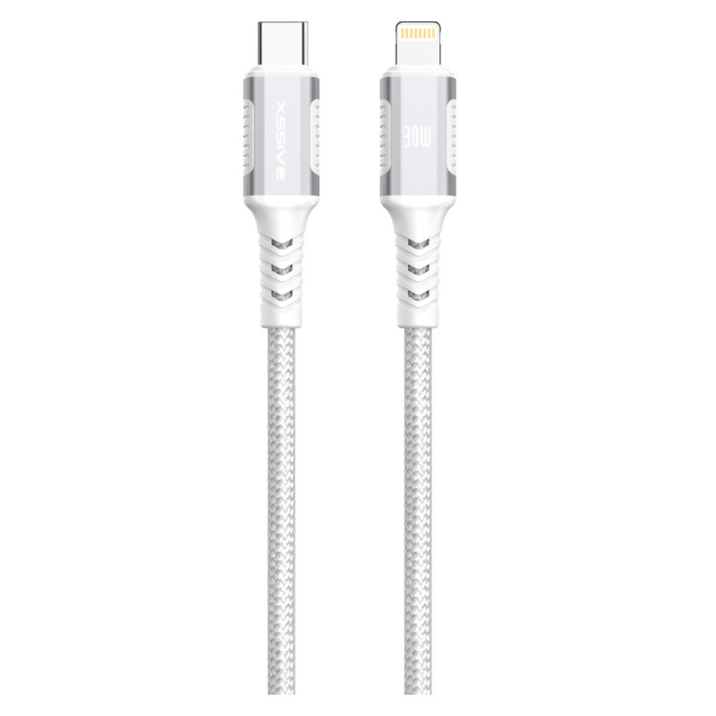 Câble USB-C vers Lightning XSSIVE XSS-BR-CL-W – 1 m, 30 W, blanc