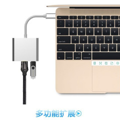 Hub USB-C 3-en-1 HDMI 4K argenté | Smarty