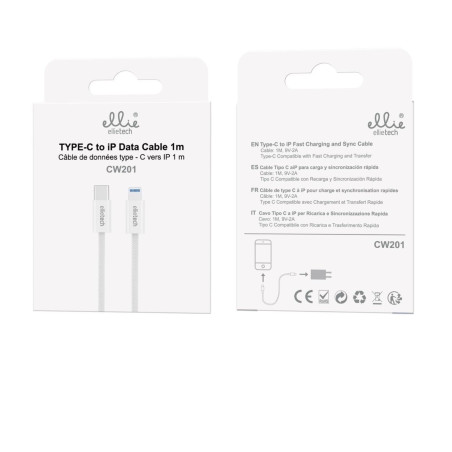 Câble Ellietech CW201 – USB-C vers Lightning 1 m Blanc