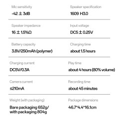 Lunettes connectées YESIDO IO42 caméra IA 8 MP