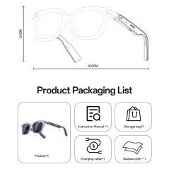 YESIDO IO41 Bluetooth glasses HD calls IP54