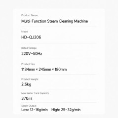 ECO HD-QJ206 steam cleaner 1400W 370ml