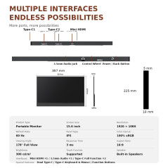 15.6-inch Portable Touch Monitor Full HD | Smarty