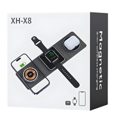 Chargeur Sans Fil Magnétique Pliable 3 en 1- XH-X8 - Noir — 