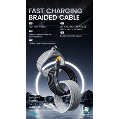 Câble USB-C Benks PowerWeave 100W blanc | Smarty